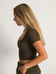 HARLOW HARLOW SQUARE NECK SEAMLESS T-SHIRT - GREEN - Boathouse