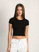 HARLOW HARLOW RIBBED SEAMLESS TEE - BLACK - Boathouse