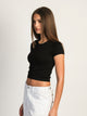 HARLOW HARLOW RIBBED SEAMLESS TEE - BLACK - Boathouse