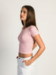 HARLOW HARLOW RIBBED SEAMLESS TEE - BUBBLEGUM - Boathouse