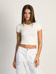 HARLOW HARLOW RIBBED SEAMLESS TEE - WHITE - Boathouse