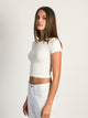 HARLOW HARLOW RIBBED SEAMLESS TEE - WHITE - Boathouse