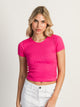 HARLOW HARLOW RIBBED SEAMLESS TEE - PINK - Boathouse