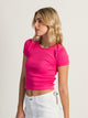 HARLOW HARLOW RIBBED SEAMLESS TEE - PINK - Boathouse