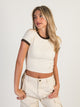 HARLOW HARLOW CLARA SHORT SLEEVE RINGER TEE - CREAM - Boathouse