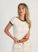 HARLOW HARLOW CLARA SHORT SLEEVE RINGER TEE - CREAM - Boathouse