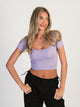 HARLOW HARLOW SQUARE SEAMLESS T-SHIRT - LAVENDER - Boathouse