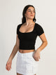 HARLOW HARLOW SQUARE NECK SEAMLESS TEE - BLACK - Boathouse