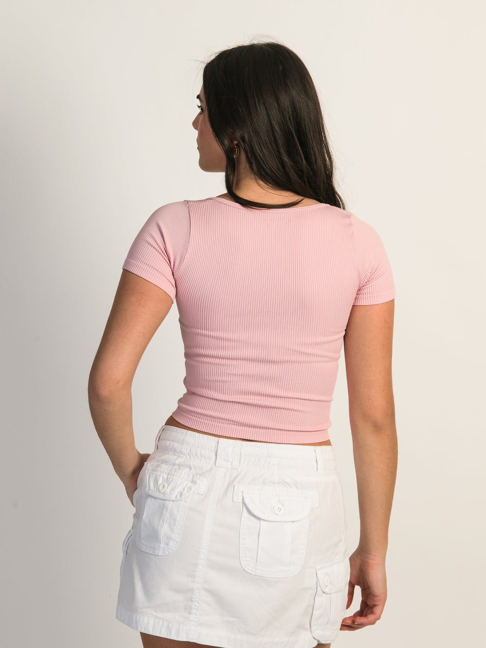 Out From Under Everyday Seamless Ribbed Tee In Pink