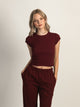 HARLOW HARLOW ESSENTIAL RIBBED BABY TEE - BURGUNDY - Boathouse