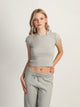 HARLOW HARLOW ESSENTIAL RIBBED MELANGE BABY TEE - HEATHER GREY - Boathouse