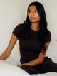 HARLOW HARLOW ESSENTIAL RIBBED BABY TEE - Boathouse