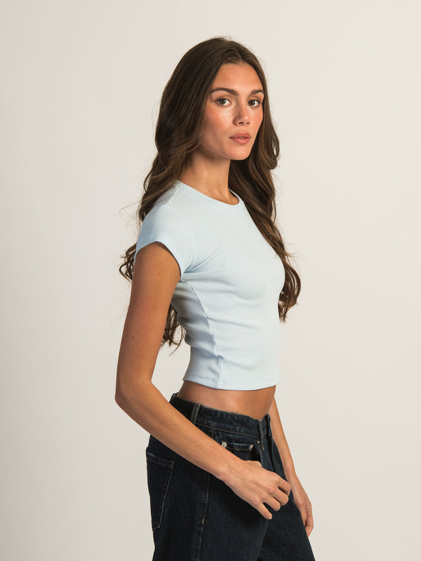 HARLOW ESSENTIAL RIBBED BABY TEE - BLUE