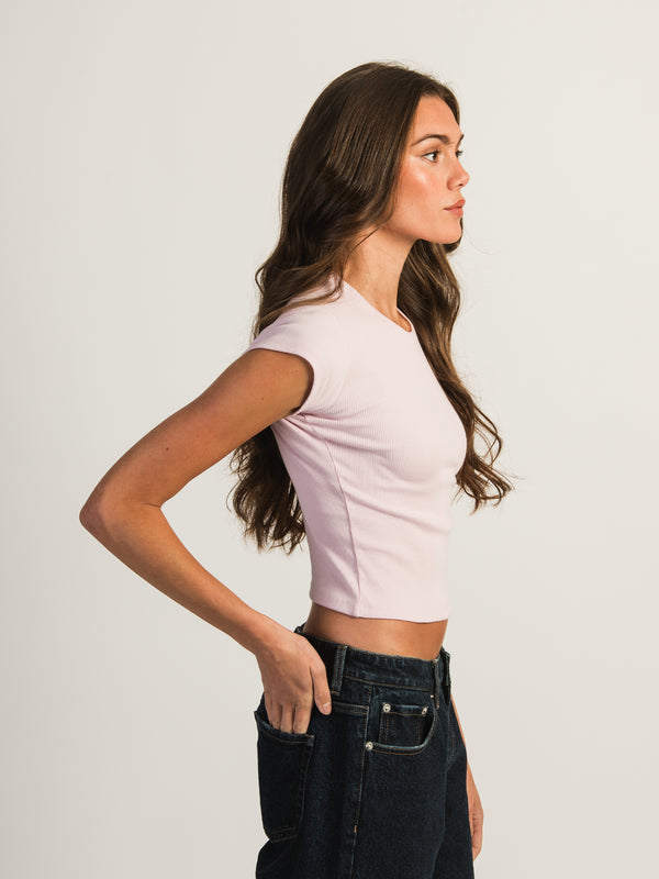 HARLOW ESSENTIAL RIBBED BABY TEE - LIGHT PINK
