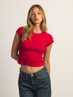 HARLOW ESSENTIAL RIBBED BABY TEE - PORT