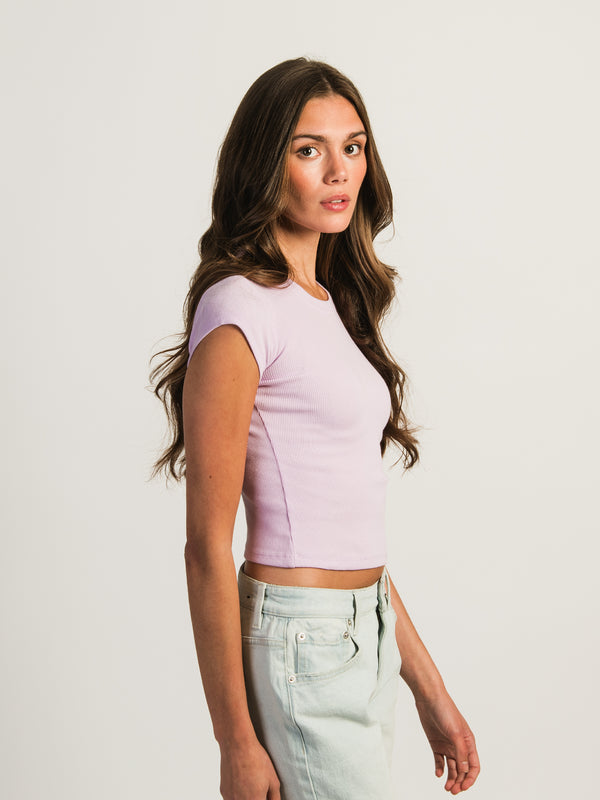 HARLOW ESSENTIAL RIBBED BABY TEE - PURPLE