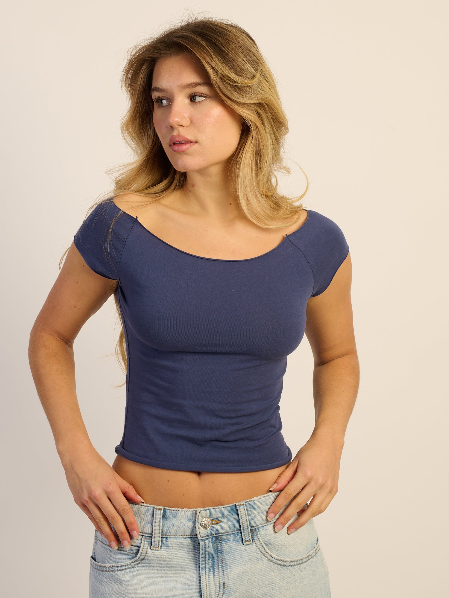 HARLOW CLAIRE TEE - INDIGO