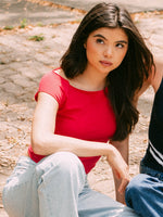 HARLOW CLAIRE TEE - PORT