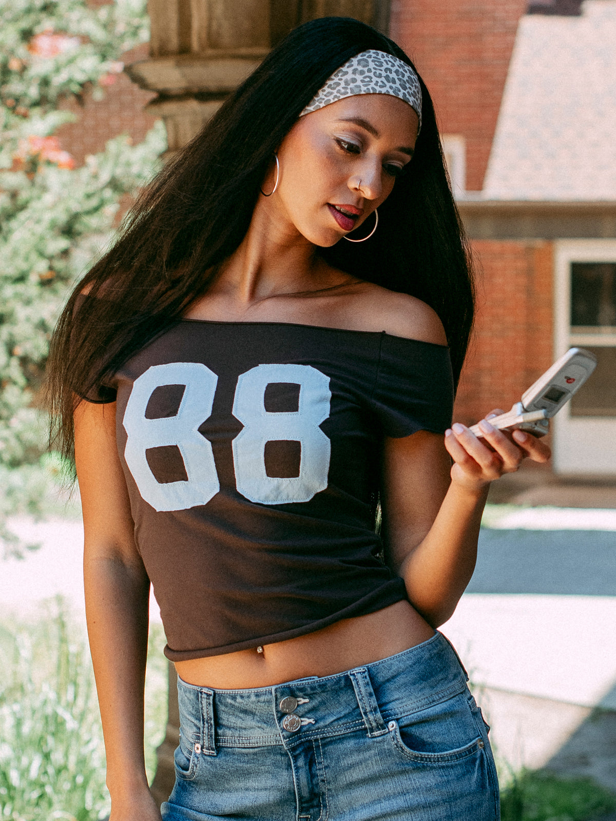 HARLOW CLAIRE TEE 88 - BROWN