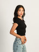 HARLOW HARLOW RIBBED SEAMLESS TEE - BLACK - Boathouse