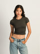 HARLOW HARLOW RIBBED SEAMLESS TEE - CHARCOAL - Boathouse