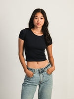 T-SHIRT COURT SANS COUTURE HARLOW - NAVY