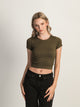 HARLOW HARLOW RIBBED SEAMLESS TEE - ARMY - Boathouse