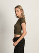 HARLOW HARLOW RIBBED SEAMLESS TEE - ARMY - Boathouse