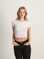 HARLOW RIBBED SEAMLESS TEE - BABY PINK