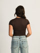 HARLOW HARLOW RIBBED SEAMLESS TEE - CHOCOLATE - Boathouse