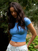 HARLOW HARLOW RIBBED SEAMLESS TEE - ELECTRIC BLUE - Boathouse