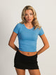 HARLOW HARLOW RIBBED SEAMLESS TEE - ELECTRIC BLUE - Boathouse