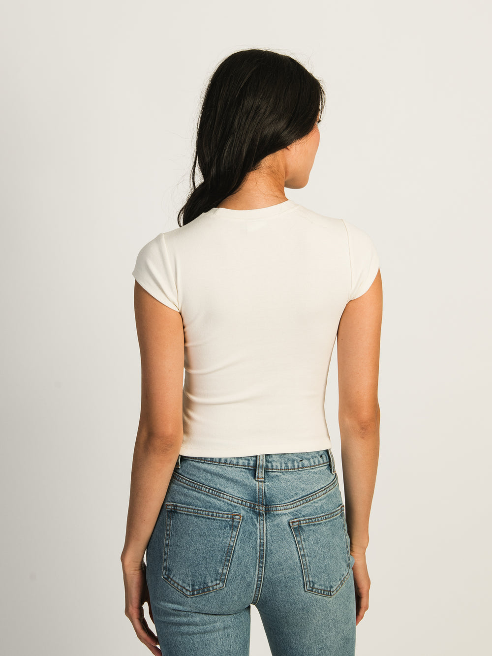 T-SHIRT BB COURT HARLOW FLAT RIB - BLANC CASSÉ