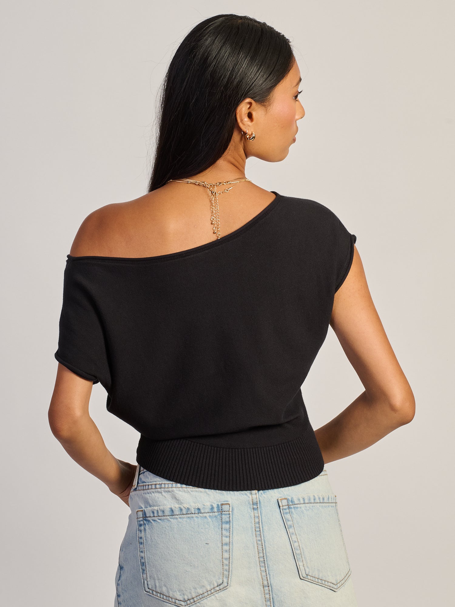 HARLOW SKYE SLOUCH TEE - BLACK