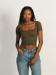 HARLOW HARLOW SQUARENECK SEAMLESS TEE - ARMY - Boathouse