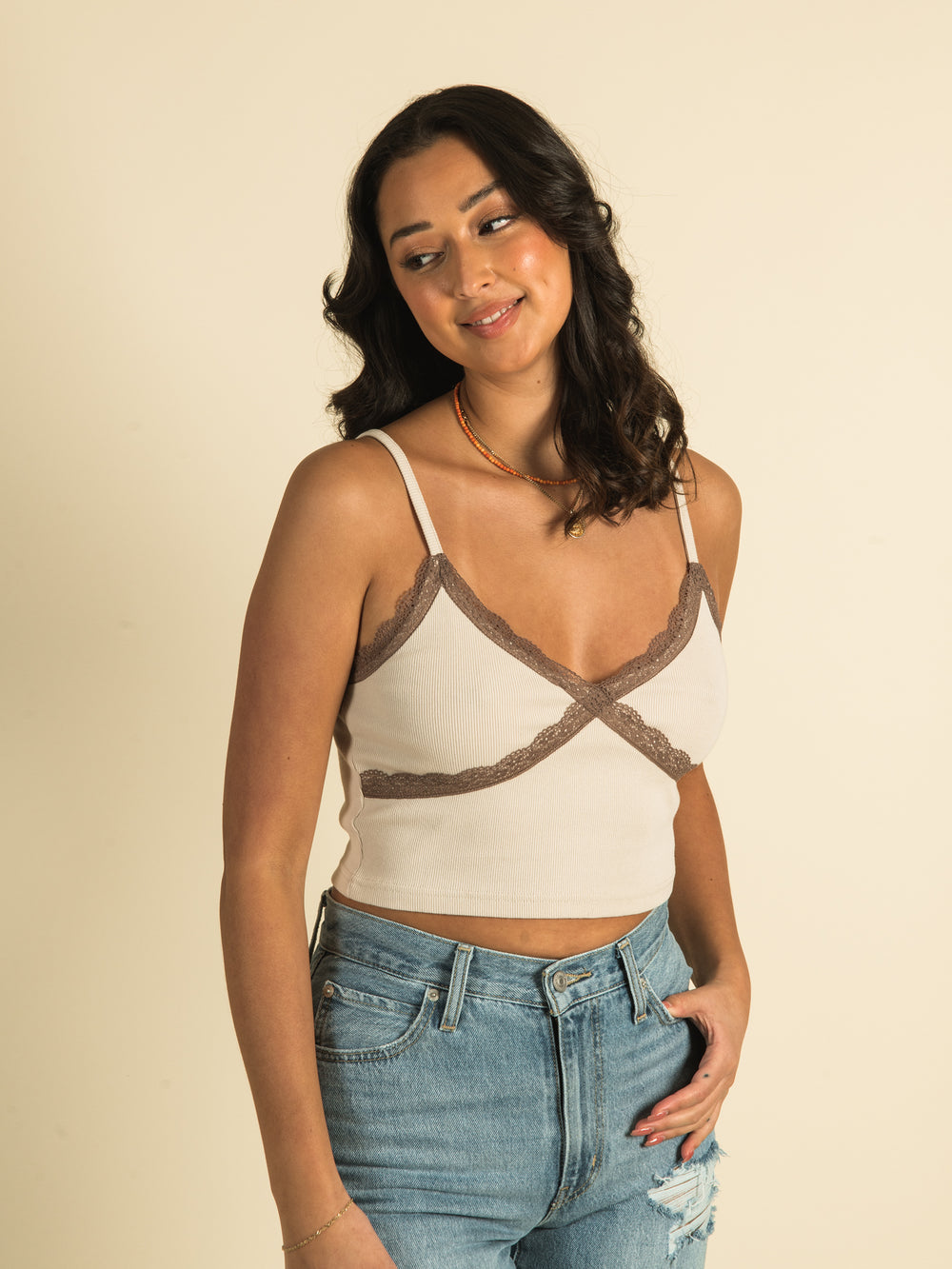 HARLOW LACE V-NECK TANK TOP  - CLEARANCE