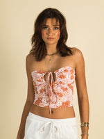 HARLOW ELISE TWIST ALL OVER PRINTHALTER TANK TOP