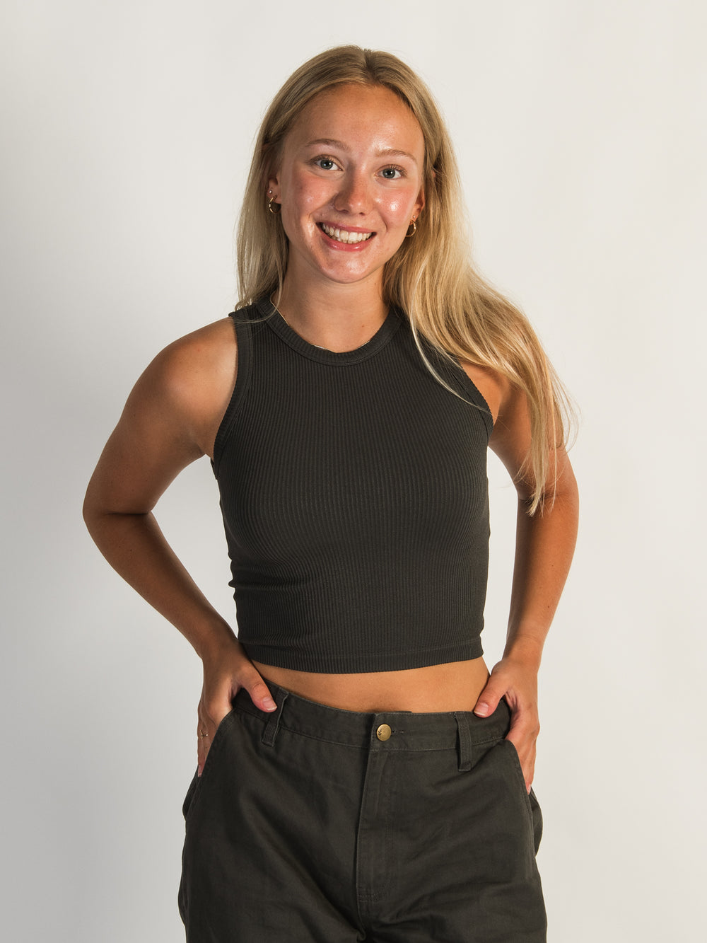 HARLOW MACY TANK TOP - CHARCOAL