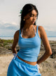 HARLOW HARLOW ESSENTIAL RIBBED TANK - ELECTRIC BLUE - Boathouse