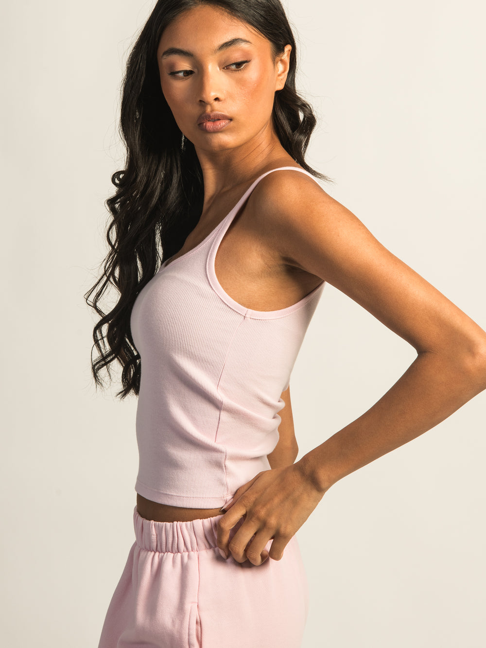 CAMISOLE HARLOW ESSENTIAL RIBBED - ROSE CLAIR
