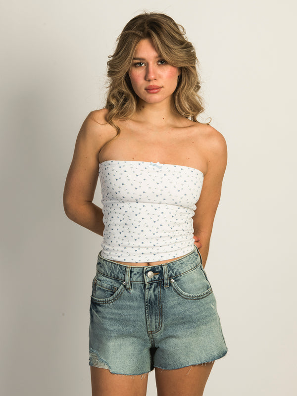 HARLOW BAILEY DITSY TUBE TOP - BLANC
