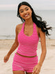 HARLOW HARLOW MELANI HALTER TOP - PINK - Boathouse