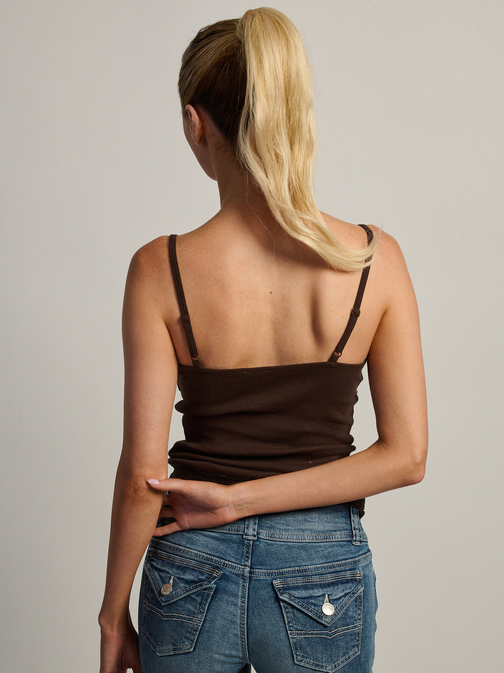 DÉBARDEUR EN DENTELLE HARLOW LUNA - MARRON