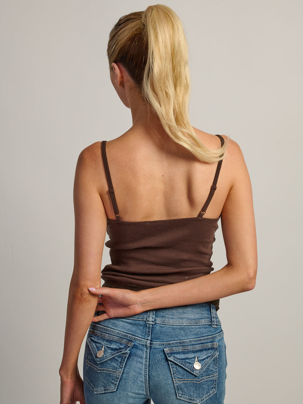 DÉBARDEUR EN DENTELLE HARLOW LUNA - MARRON