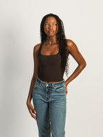 HARLOW ESSENTIAL LUXE TANK TOP - CHOCOLATE