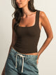 HARLOW HARLOW ESSENTIAL LUXE TANK TOP - CHOCOLATE - Boathouse