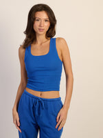 HARLOW ESSENTIAL SQUARENECK TANK - COBALT