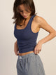 HARLOW HARLOW ESSENTIAL SQUARENECK TANK - INDIGO - Boathouse