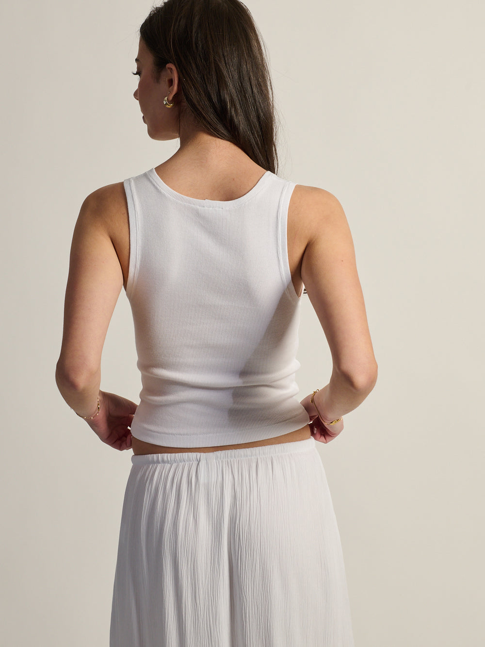 HARLOW ESSENTIAL SQUARENECK TANK - WHITE