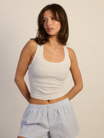 HARLOW ESSENTIAL SQUARENECK TANK - CLOUD